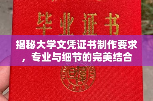 仪陇揭秘大学文凭证书制作要求，专业与细节的完美结合